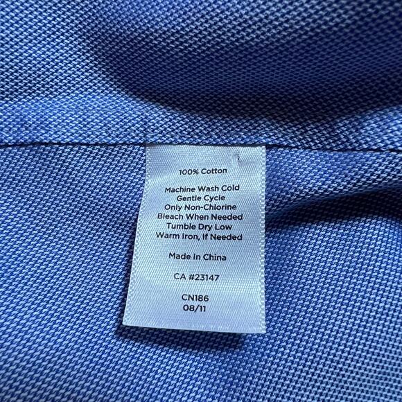 Talbots Women's Blue Wrinkle Resistant Button Front Long Sleeve Shirt Size 16 - Picture 5 of 7